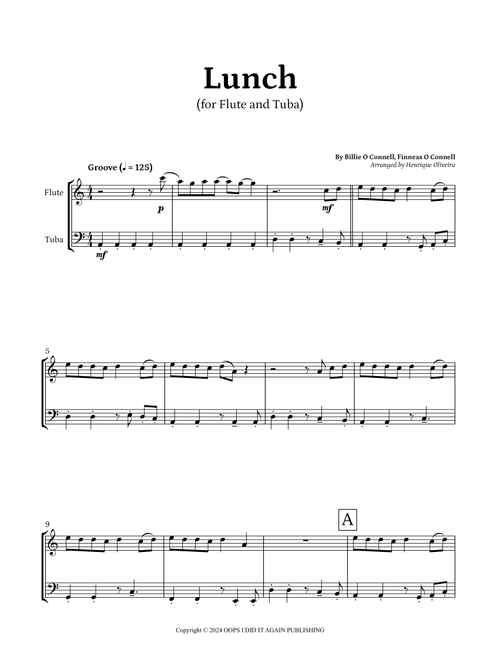 Lunch (Arr. Henrique Oliveira) - Billie Eilish (Instrumental Duet)