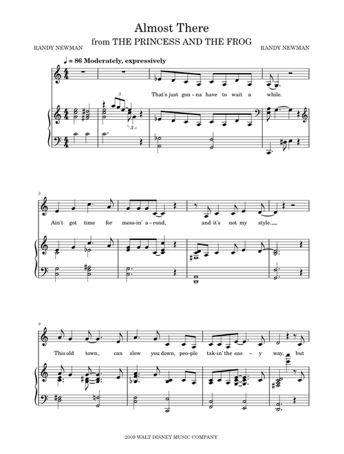 Almost There (from The Princess and the Frog) – Randy Newman