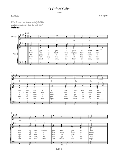 O Gift of Gifts! - psalm étude