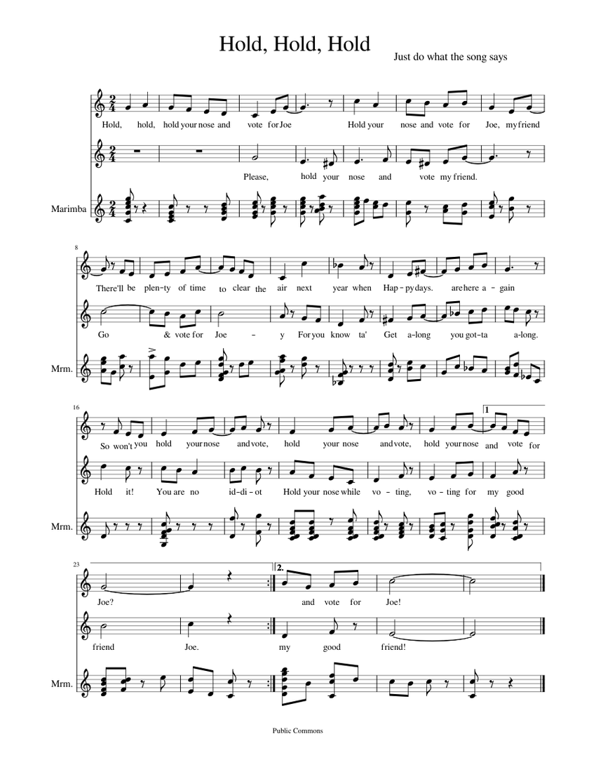 HoldHoldHold.3pt Sheet music for Oboe, Marimba (Mixed Duet)