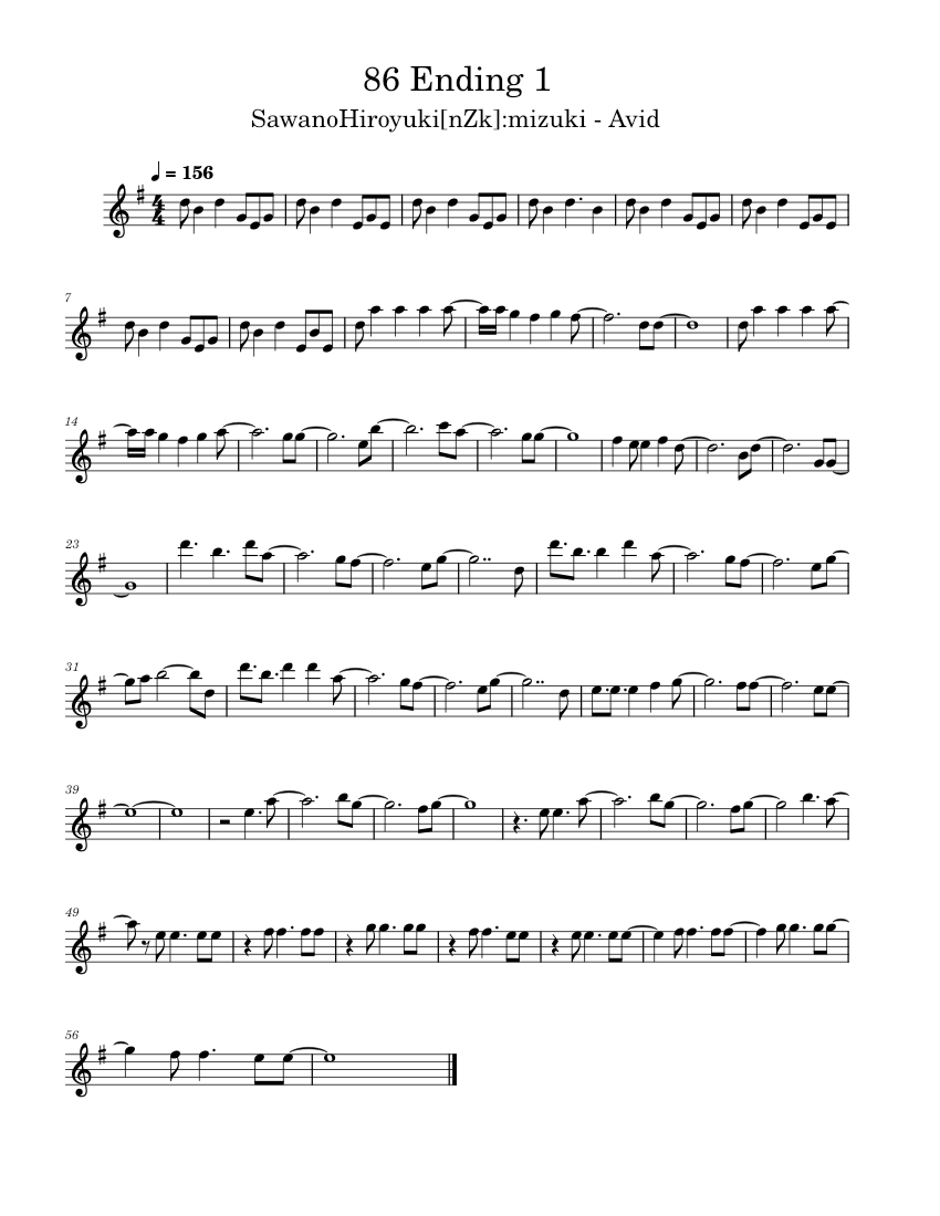 86 Ending 1 Sheet Music for Flute (Solo) | MuseScore.com