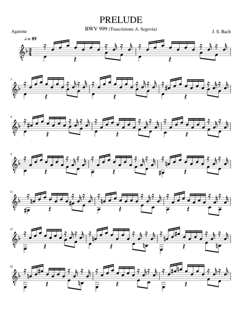J. S. Bach BWV 999 Prelude