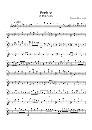Dimrain Surface Surface β Dimrain47 (orchestrated by PlayerHD) Sheet Music for Piano ...
