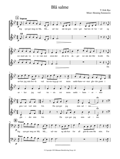 Blå Salme – Erik Bye Blå salme
