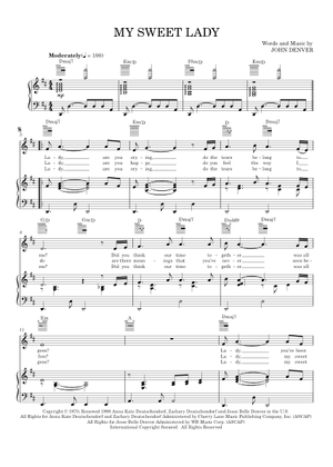 Play Official version of My sweet lady Sheet Music by John Denver