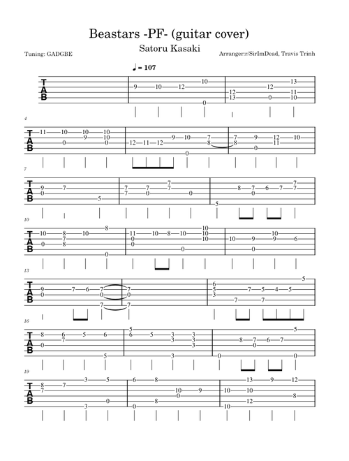 Beastars-pf-solo – Satoru Kosaki Guitar Tab