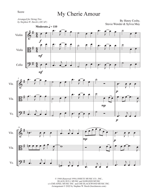 My Cherie Amour (Arr. Stephen W. Burch (ASCAP)) - Stevie Wonder (String Ensemble)