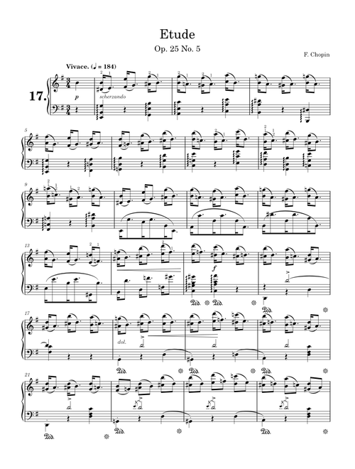 Etude Op. 25, No. 5 in E minor – Frédéric Chopin