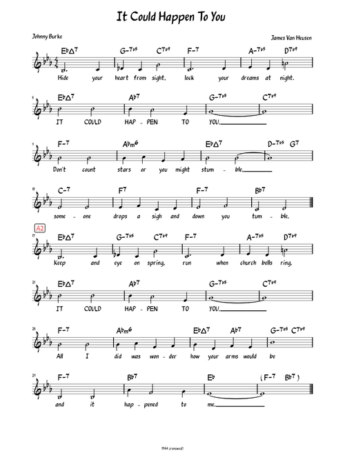 It Could Happen to You (Lead sheet with lyrics )