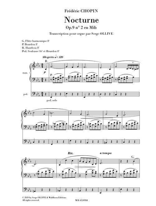 CHOPIN / OLLIVE : 3 NOCTURNES for organ (Arr. Serge OLLIVE) - Frederic Chopin (Organ)