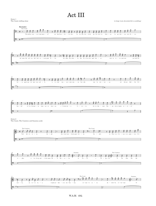 Le nozze di Figaro, K492 - Act III, No. 16 - Recitative / Duet (Scene 1, 2, 3)