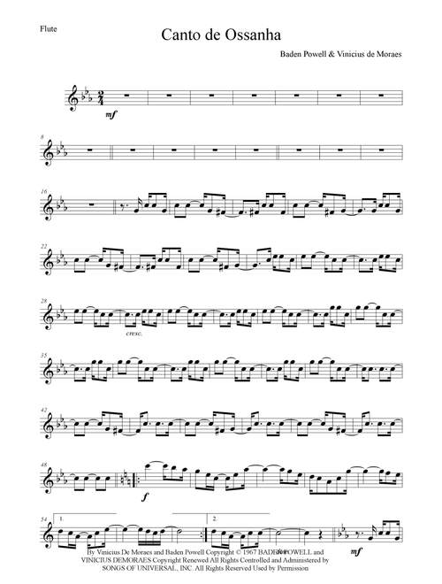 Canto De Ossanha (Arr. Anderson Quevedo) - Astrud Gilberto (Flute Solo)