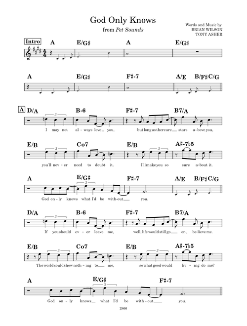 God Only Knows Lead Sheet (E)