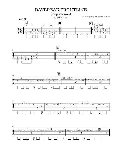 DAYBREAK FRONTLINE – Orangestar (guitar loop version)