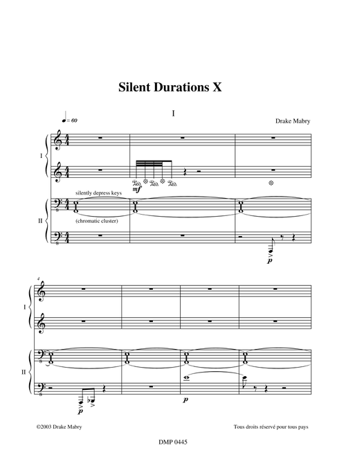 Silent Durations X (a Zen experience) - Drake Mabry (Piano Duet)