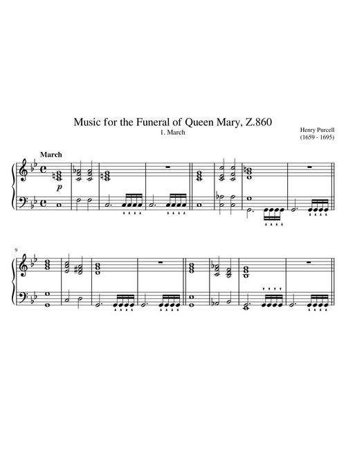 (1659 - 1695) Henry Purcell - Music for the Funeral of Queen Mary, Z.860 1. March