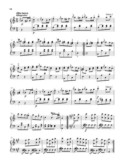 Sonata No. 11, 3rd Movement K. 331 "Alla Turca"