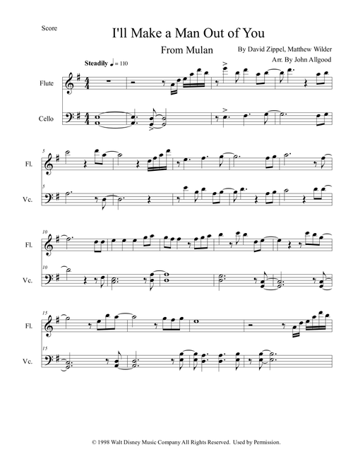 I'll Make A Man Out Of You (Arr. John Allgood) - David Zippel, Matthew Wilder (Instrumental Duet)