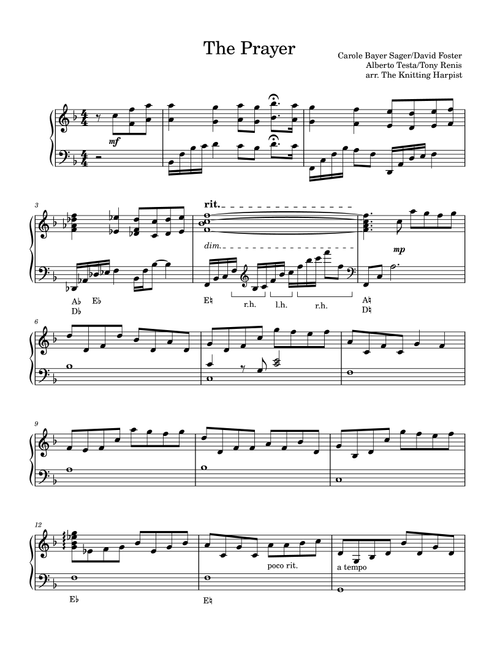 The Prayer (Arr. The Knitting Harpist) - Celine Dion, Andrea Bocelli (Harp)