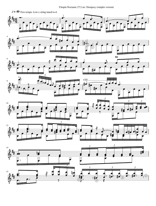 Nocturne Opus 27:2 Chopin, arr. Dempsey (simpler version)