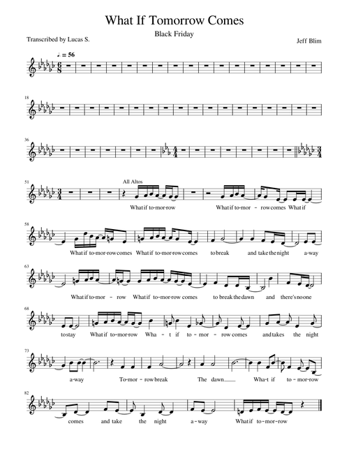 What If Tomorrow Comes (Alto Line)
