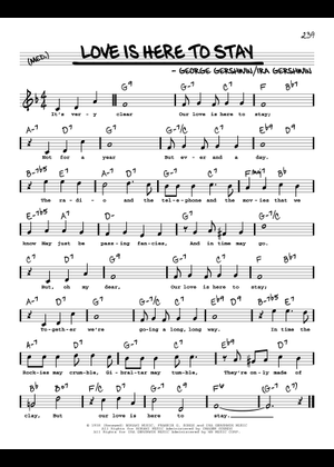 Play Official version of Our love is here to stay Sheet Music by