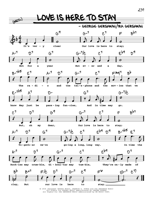 Love Is Here To Stay (High Voice) - George Gershwin, Ira Gershwin (Real Book - Melody-Chords-Lyrics)