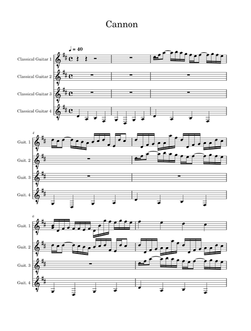 Cannon – Johann Pachelbel Cannon 4 Guitarras – Johann Pachelbel