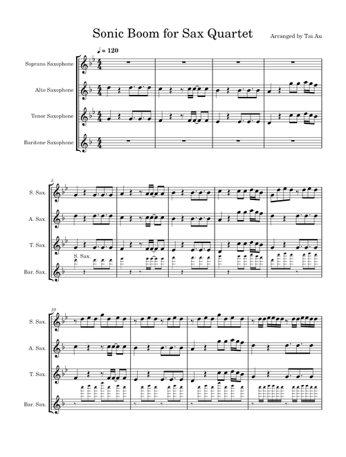 Snake Pit/Sonic Boom for Sax Quartet