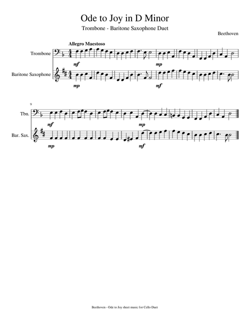 Ode to Joy in D Minor