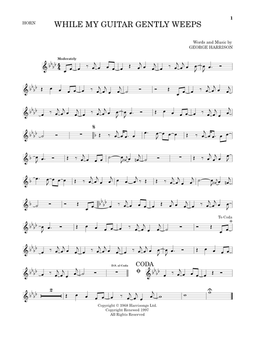 While My Guitar Gently Weeps - The Beatles (French Horn Solo)