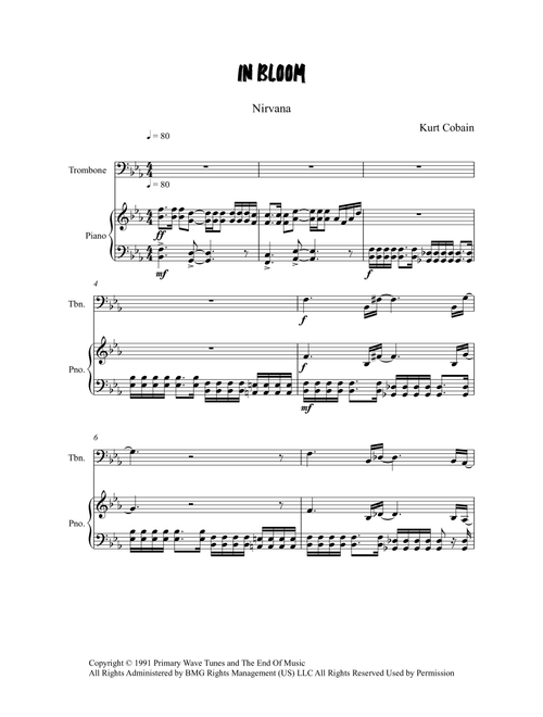 In Bloom (Arr. Grant Golding) - Nirvana (Trombone and Piano)