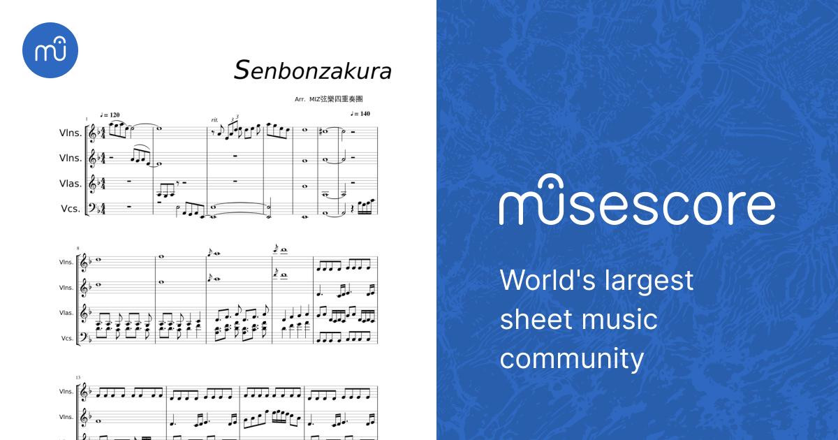 String Quartet】Senbonzakura Sheet Music for Strings group (Mixed