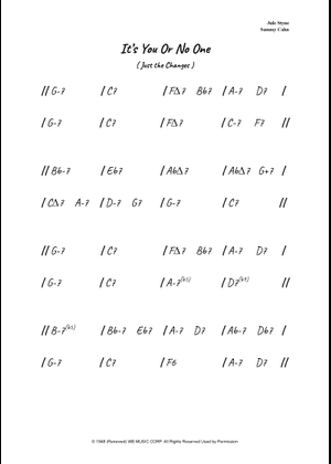 It's You Or No One (Lead sheet with lyrics ) Sheet Music with Chords ...
