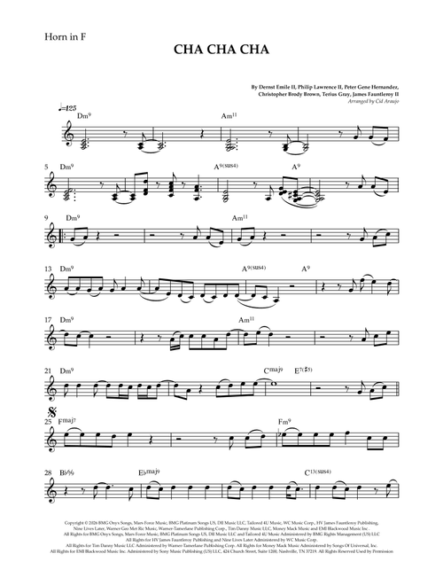 Cha Cha Cha (Arr. Cid Araujo) - Bruno Mars (French Horn Solo)