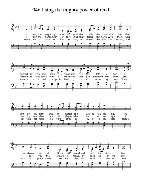 I sing the mighty power of God