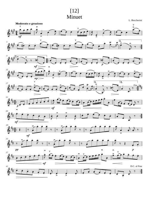 Minuet boccherini – Luigi Boccherini Minuetto – Luigi Boccherini