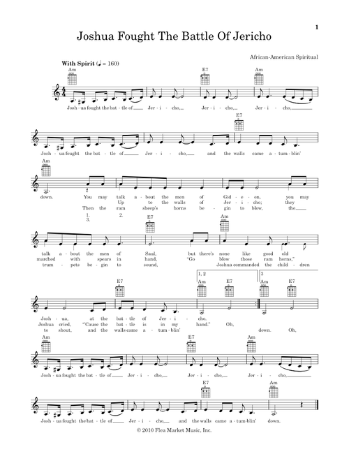 Joshua (Fit The Battle Of Jericho) (from The Daily Ukulele) (arr. Liz and Jim Beloff) - African-American Spiritual (Ukulele)