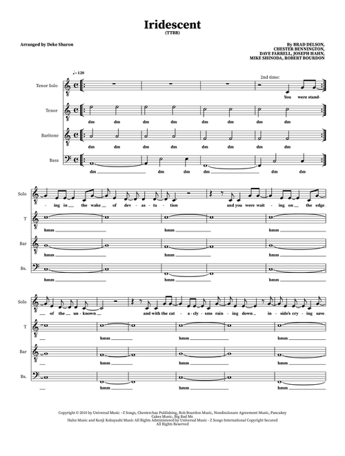 Iridescent (Arr. Deke Sharon) - Linkin Park (Choral, TTBB)