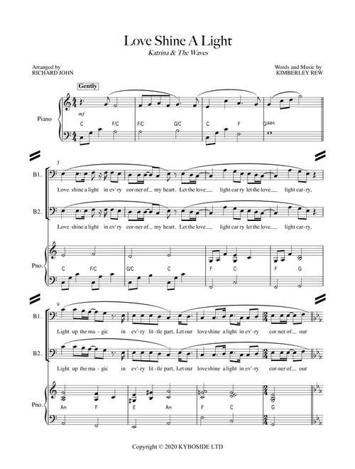 Love Shine A Light (Arr. Richard John) - Kimberly Rew (Choral, TTBB)