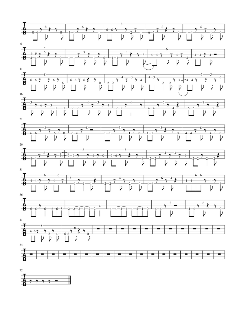 Ashes to Ashes - bass Sheet Music for Bass guitar (Solo