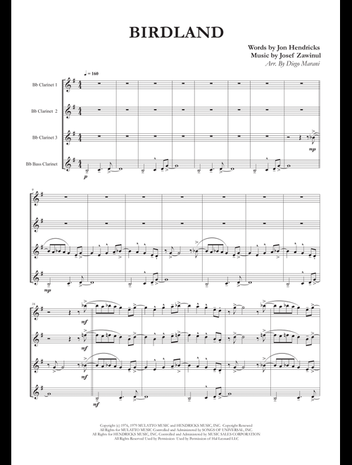 Birdland (Arr. Diego Marani) - Manhattan Transfer (Woodwind Ensemble)