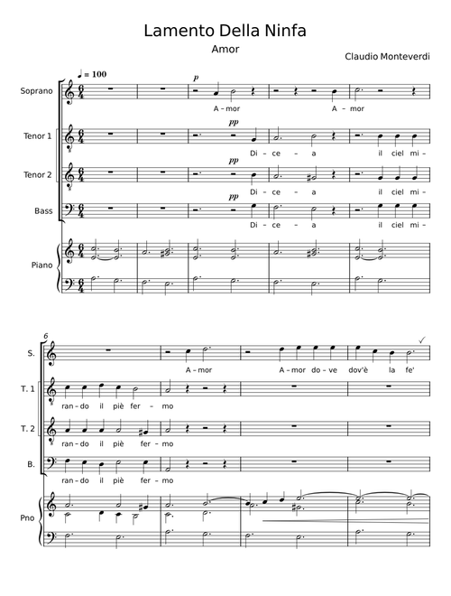 Lamento della ninfa- Amor - Claudio Monteverdi