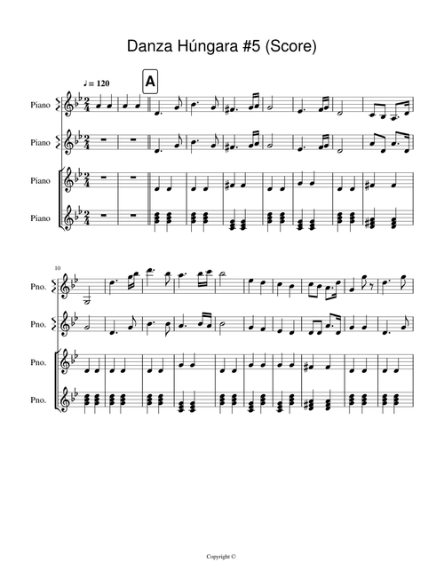 Danza Húngara #5  Score