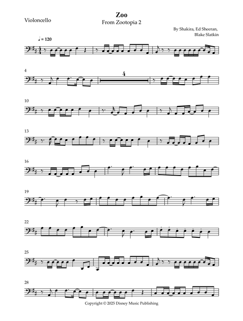 Zoo (Arr. Wesley S. SIlva) - Shakira (Cello Solo)
