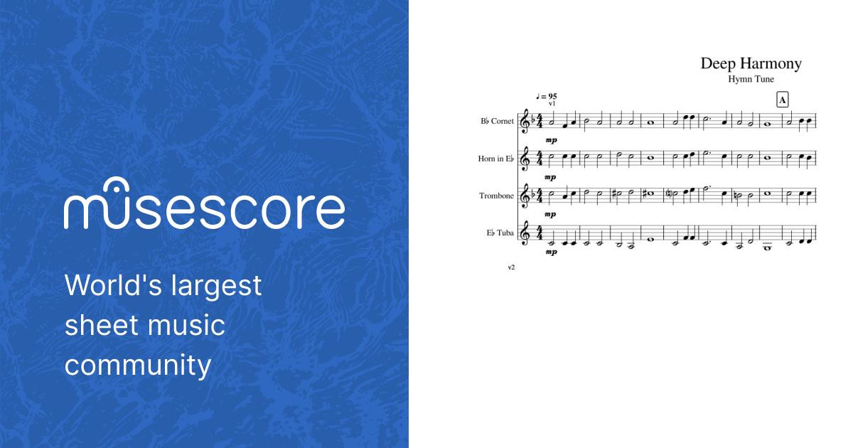 Deep Harmony Brass Quartet Sheet Music for Trombone, Cornet