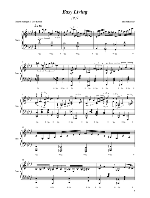 Easy Living - Ralph Rainger & Leo Robin/Billie Holiday