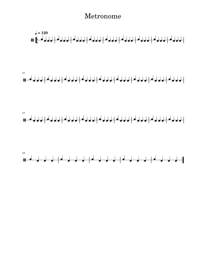 Metronome Sheet music for Temple block (Solo)