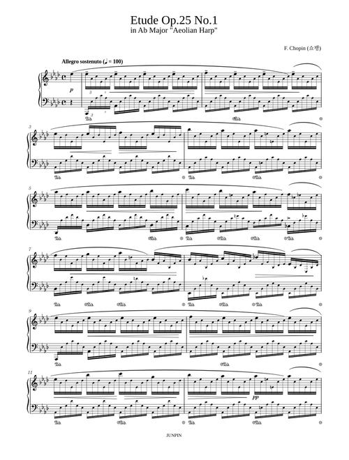 Etude Op.25 No.1 in Ab Major "Aeolian Harp" - F. Chopin