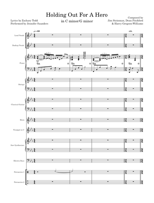 Holding Out For A Hero in C minor/G minor
